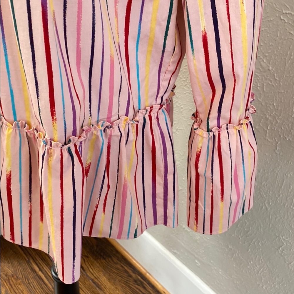Pomander Place Multicolor Striped Ruffle Blouse - Picture 4 of 5